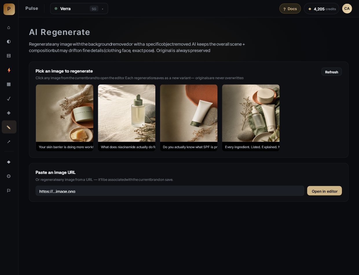 Dedicated AI Regenerate view with thumbnail gallery